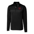 thumbnail image 2 of Men's Cutter & Buck Black Utah Utes Traverse Stripe Quarter-Zip Pullover Top, 2 of 3