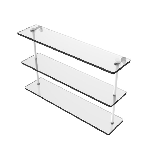 22 Inch Triple Tiered Glass Shelf