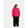 thumbnail image 2 of What's Next Women's Plus Waffle Knit V Neck Sweater, Lightweight, Sizes 1X-4X, 2 of 4