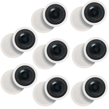 Polk Audio RC60i 2 Way In Ceiling Speakers - 8 Pack (White)