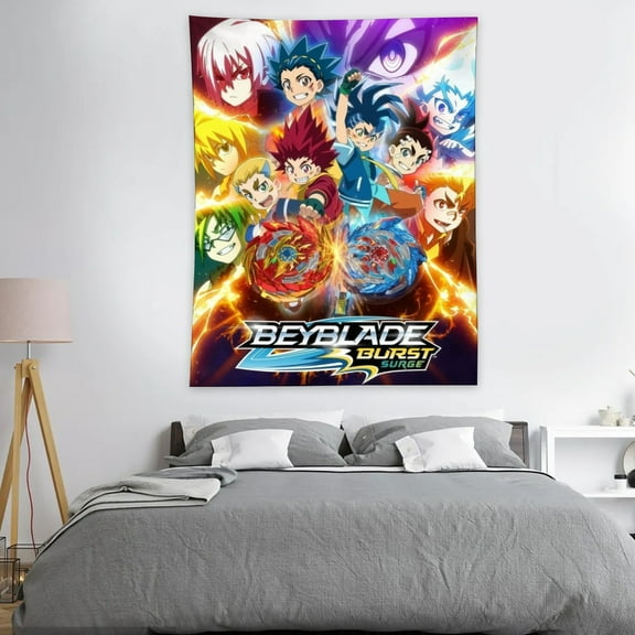 Tapestry for Beyblade Burst Bedroom Dorm wall hanging Funny Poster Backgrounds Wall Art Decorations Kids Girls Teens Gifts Cute 40×30 inch
