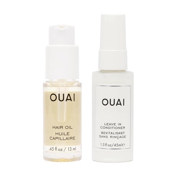 OUAI Leave In Conditioner Travel Size + Hair Oil Travel Size Bundle (2 Count) (Leave In Travel Size + Hair Oil Travel Size)