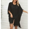 thumbnail image 5 of Mothers Day Gifts AXXD Black Cover Up Women Bathing Suit Sheer Cover Ups Button Tassels Bikini Swimsuit Long Beach Loose Dress Shirt, 5 of 6