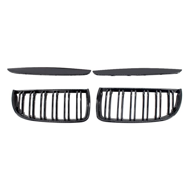 Gloss black front bumper, hood, kidney grille, racing grille replacement parts for BMW E90 4-door 2005-2008
