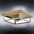 thumbnail image 3 of Luxury Modern Farmhouse Outdoor Ceiling Light, 4.00''H x 12.00''W, with Industrial Style Elements, Minimalist Design, Antique Brass Finish and Clear Seedy Glass, UQL1345, 3 of 7