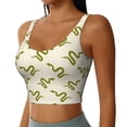 thumbnail image 2 of Fotbe Green Snake Sujetador Deportivo Largo sin Aros para Mujer con Almohadillas y Soporte Medio, Transpirable y Absorbente, Camiseta Tipo Chaleco o Tank Top-Medium, 2 of 8