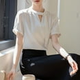 thumbnail image 4 of ATENAR Womens Shirts V Neck Solid Color Tops for Women Soft Tee White M, 4 of 5