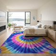thumbnail image 3 of ODIKA Dye Marbled Ombre Swirl With Abstract Rainbow Hippie Accents Boho Tie Refined Foldable Easy Care for Master Suite, California King, Under Bed, 3 of 7