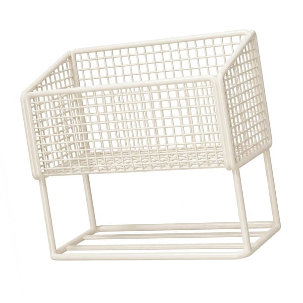 Cesta de almacenamiento para baño, organizador de cocina, versátil, para la decoración del hogar y el aseo. Blanco