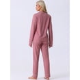 thumbnail image 4 of DARING DIVA Women's Button Up Tops with Pants Pajama Sets XS Pink, 4 of 6