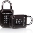 thumbnail image 1 of 2 Pack Gym Locker Lock - 4 Digit Heavy Duty Hardened Stainless Steel Weatherproof Combination Lock for Outdoor - Easy to Read Numbers, 1 of 5