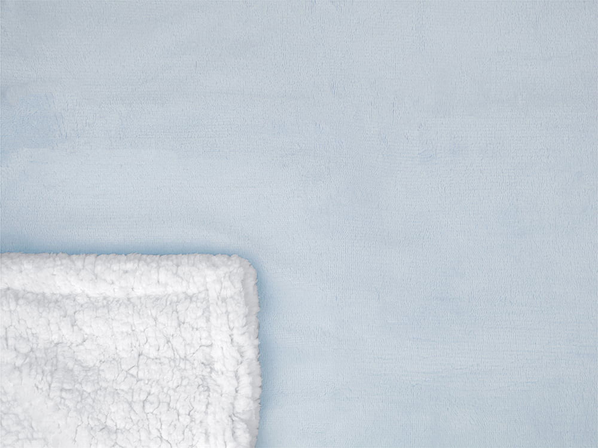 PAVILIA Plush Sherpa Fleece Throw Blanket Light Blue | Soft, Warm, Fuzzy Baby Blue Throw for Couch Sofa | Solid Reversible Cozy Microfiber Fluffy Blanket, 50x60