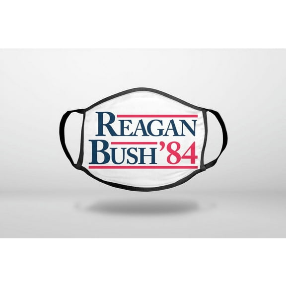 Reagan Bush 1984 - 3-Ply Reusable Soft Cloth Face Covering, Unisex, Cotton Inner Layer