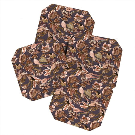 

Society6 Marta Barragan Camarasa 2Pink tropical birds landscape Set of 4 Coasters
