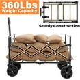thumbnail image 6 of Wagons Carts Foldable - Collapsible Wagon Cart with Wheels Foldable - Utility Folding Wagon Cart for Sports Camping Grocery, Black, 6 of 6