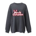 thumbnail image 2 of Gibobby Sudadera navideña mujer Sudadera con capucha estampada navideña holgada para mujer con mangas hasta los hombros(Gris,G), 2 of 4