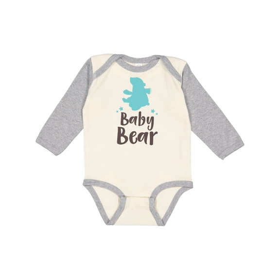 Inktastic Baby Bear, Little Bear, Bear Cub - Blue Brown Boys Long Sleeve Baby Bodysuit