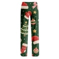 thumbnail image 4 of Satingcolo Christmas Pajama Pants for Women Christmas Elastic Waist Straight Pants Comfortable Festive Holiday Sleepwear Pajama, 4 of 5