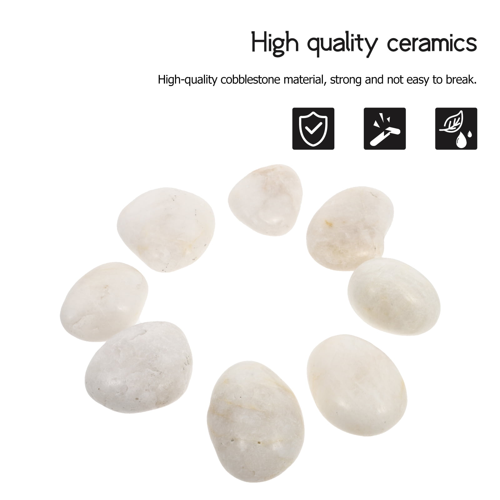 TOYMYTOY 8Pcs White Craft Stones for Painting Natural Smooth Pebbles for DIY Rock Drawing and Decoration