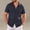 Navy, variant on Mens Big & Tall Cuban Guayabera Shirt Casual Button Down Shirts Short Sleeve Summer Beach Shirts Size S-5XL Blue