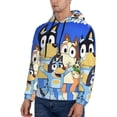 thumbnail image 3 of Lsque Bluey Pattern Casual Men's Hoodie,Hooded Sweatshirt with Kangaroo Pocket,Pullover Hoodie-X-Large, 3 of 8
