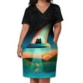 thumbnail image 3 of El Purrfect Alien - vestido de fiesta con bolsillo para mujeres elegantes ropa promocional elegante vestidos de noche para fiestas, 3 of 7