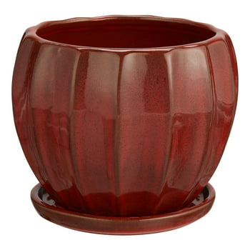 Better Homes & Gardens Lani Red Ceramic er w/Attached Saucer, 8"