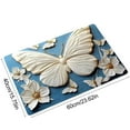 thumbnail image 3 of Beautynvta Butterfly-Themed Bath Rug for Bathroom, 3D Butterfly Printed Floor Mat, Winter Butterfly and Flower Pattern Decorative Bath Mat, Non-Slip Washable Carpet, 23.6x15.7 Inch, 3 of 6