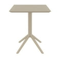 thumbnail image 3 of 29.5" Taupe Brown Folding Square Outdoor Patio Dining Table, 3 of 8