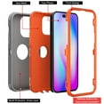 thumbnail image 2 of NIFFPD iPhone 14 Pro Case, Heavy Duty Hard Shockproof Protective Phone Case for iPhone 14 Pro 6.1" Gray+Orange, 2 of 4