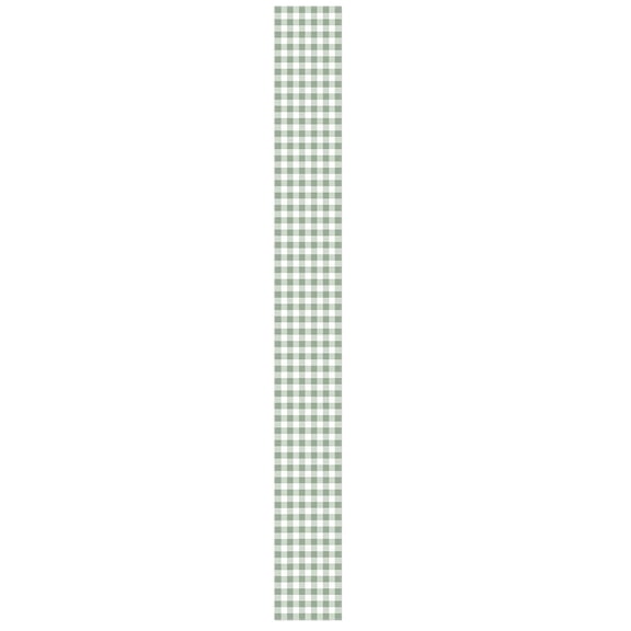 Sage Green Gingham Party Table Runner 13x120 Inch Green White Checkered Plaid Decor, Cotton Linen Farmhouse Table Runner for Birthday Bridal Baby Shower Home Kitchen Island