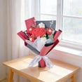 thumbnail image 3 of Crochet Flower Rose Bouquet,Handmade Artificial Flower, Lifelike & No Maintenance, Versatile Home Decor for Living Room, Wedding Party Centerpiece, Ready-to-Use Gift, 3 of 4