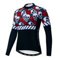 thumbnail image 3 of 2019 Maillot de ciclismo de manga larga para mujer, maillot de ciclismo de carretera, MTB, camisetas de bicicleta de montaña, maillot de carreras, blusa con calaveras, color blanco, 3 of 5