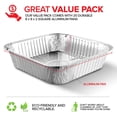 thumbnail image 2 of Aluminum Pans 8x8 Disposable Foil Pans (20 Pack) - 8 Inch Square Pans - Tin Foil Pans Great for Cooking, Heating, Storing, Prepping Food, 2 of 7