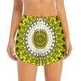 thumbnail image 6 of Rocae Yellow Mandala for Women's Athletic Shorts Quick Dry Workout Hiking Shorts With Pockets for Running, Yoga, Gym, Sports Medium, 6 of 9