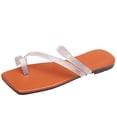thumbnail image 2 of Nuevas sandalias de verano para mujer, punta cuadrada, fondo plano, diamantes de imitación, sin cordones Wmkox8yii  shjk2601, 2 of 2