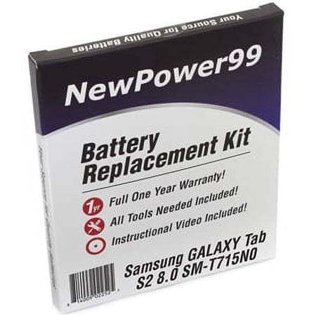 Samsung GALAXY Tab S2 8.0 SM-T715N0 Battery Replacement Kit with Tools Video Instructions Extended Life Battery and Full One Year Warranty