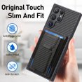 thumbnail image 6 of for Samsung Galaxy S25 Ultra Carbon Fiber Texture Wallet Case with Credit Card Slots, Shockproof Protection Business PU Leather Flip Kickstand Phone Cover for Samsung Galaxy S25 Ultra, Black, 6 of 10