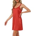 thumbnail image 4 of INSPIRAR CHIC Vestidos de Noche de Satén para Mujeres, Chemise, Vestido Deslizante, Vestido de Noche de Seda M Rojo, 4 of 6