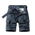 thumbnail image 2 of WREESH Men's Cargo Shorts Plus Size Cargo Shorts Multi-Pockets Relaxed Summer Beach Short Pants Outdoor Workout Shorts Dark Blue, 2 of 5