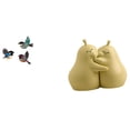 thumbnail image 1 of Arte de pared de pájaro de madera y soporte de libros de pera abrazable, sujetalibros de cerámica, artesanía fina, adorno de estantería para jardín, s, 1 of 8