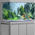 thumbnail image 4 of Marine Aquarium Background, Sea Rock Green Landscape Fish Tank Background, Nature Photo Terrarium Background with 8 EVA Double-Sided Tape, 24X12IN, 4 of 5