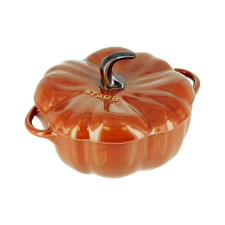 Quartz Pumpkin - Pumpkin Cocotte, Burnt Orange, 0.75 qt. - Burnt Orange, Glass porcelain finish By Staub