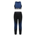thumbnail image 3 of YONGHS Kids Girls Sport Tracksuits Sleeveless Letter Tank Tops + Legging Gymnastics Outfits Blue Black 14, 3 of 7