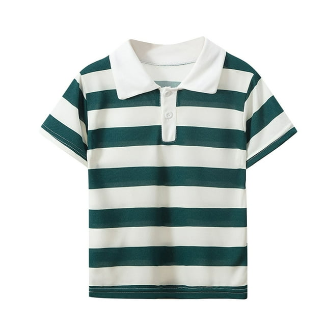RXIRUCGD 2025 Vêtements d'Été pour Enfants T-shirt à Manches Courtes Col Rabattu Décontracté Polyvalent