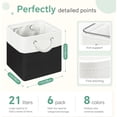thumbnail image 4 of ThrottleT-Large 11x11 Inch Cube Storage Bins with Cotton Handles for Closet, Shelves, Clothes, Towel (White/ Black-6 Pack), 4 of 17