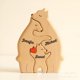thumbnail image 5 of Personalized Wooden Bear Family Puzzle with 2-6 Name Animal Figurines Wooden Sculpture Christmas Birthday Gifts Art Puzzle Decor (3 Names), 5 of 5