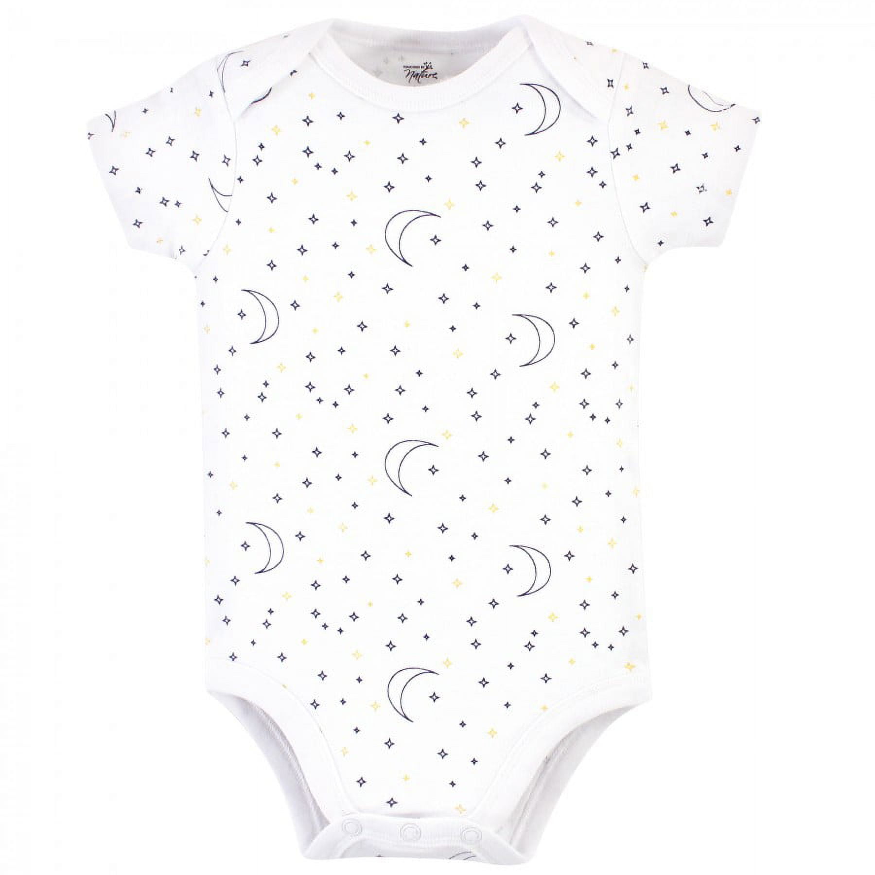 Touched by Nature Baby Boy Organic Cotton Bodysuits 5pk, Constellation, 3-6 Months