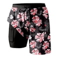 thumbnail image 3 of Trendfront Women's High Waisted Floral Graphic Print 2 in 1 Beach Shorts Built-in Liner with Pockets Vacation Activewear, 3 of 3