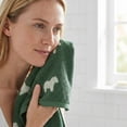 thumbnail image 6 of Unique Bargains 2Pcs Pure Cotton Cute Animal Soft Quick Dry Towels Green 28" x 13", 6 of 8